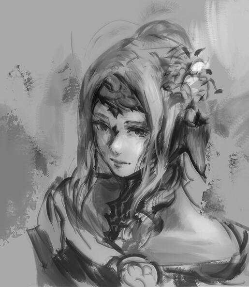 Blue Greyscale Portrait by WesleyChen